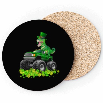 Discover Monster Truck T-rex St Patricks Day Dinosaur Cute Coasters