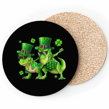 Discover Happy St Patricks Day Dinosaur T-rex Dabbing Coasters