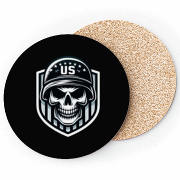 Discover US Skull and Shield Design Coasters