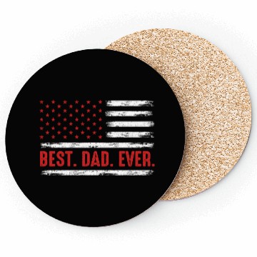 Discover Best Dad Ever American Flag Coasters