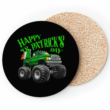 Discover Happy St Patricks Day Toddler Lucky Monster Truck Coasters