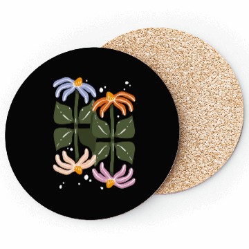 Discover Four Blooms – Abstract Garden Tile Coasters