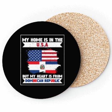Discover My Home The USA Heart From Dominican Republic US Coasters