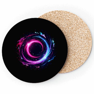Discover Cosmic Vortex Swirl – Neon Galaxy Energy Coasters