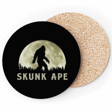 Discover Skunk Ape Bigfoot Moon Silhouette Retro Believe Coasters