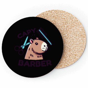 Discover Capy-Barber: Funny Capybara Pun Coasters