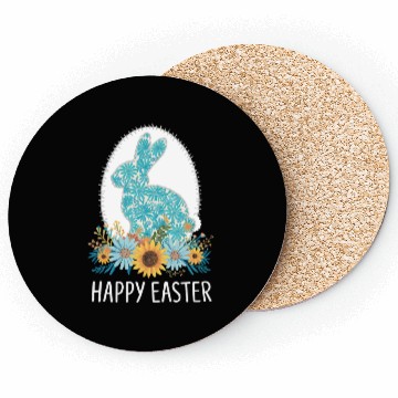 Discover Happy Easter Day Bunny Eggs Hunter Squad Flower Coasters