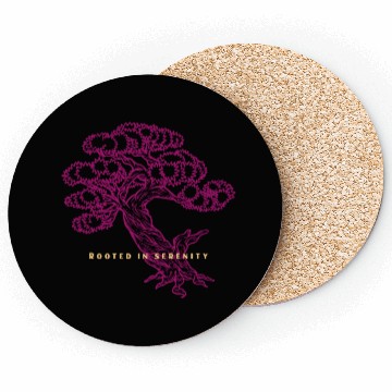 Discover rooted in serenity bonsai tree Coasters
