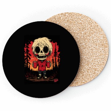 Discover Zombie Dude with Drinks at Forest Party Coasters
