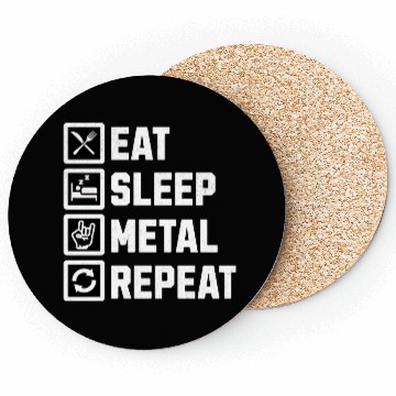 Discover Eat Sleep Metal Repeat Coasters