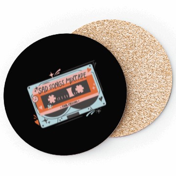 Discover Vintage Sad Songs Mixtape Design Coasters