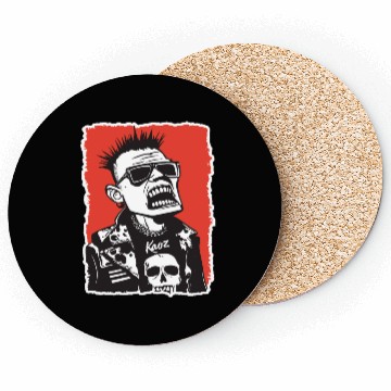 Discover Screaming Punk Rocker with Skull Coasters