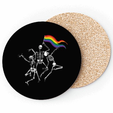 Discover LGBTQ Funny Pride Month Skeleton Flag Coasters