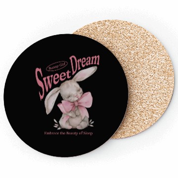 Discover Happy Easter Bunny Coquette Bow Sweet Dream Easter Coasters