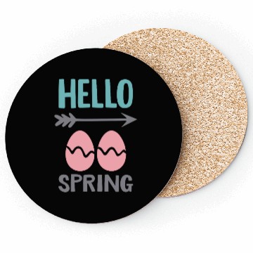 Discover Hello Spring - Spring Design with Easter Eggs Coasters