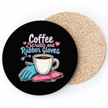 Discover Coffee & Rubber Gloves Humor Coasters