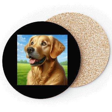 Discover Realistic Golden Retriever Coasters