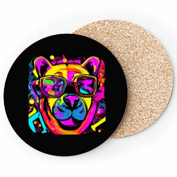 Discover Neon Style 80s Rave Party Glow Coasters