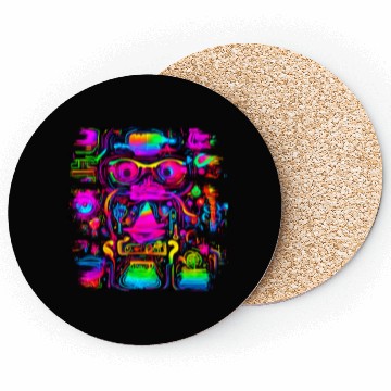 Discover Neon Style 80s Retro Party Color Glow Coasters