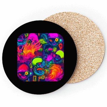 Discover Neon Style 80s Retro Party Color Glow Coasters