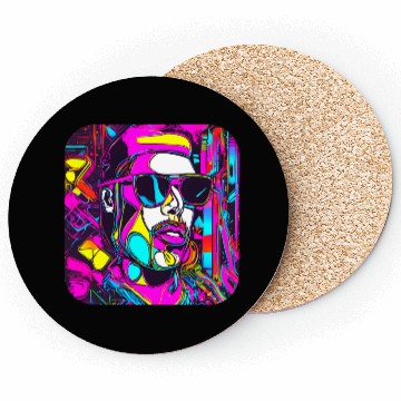 Discover Neon Style 80s Retro Party Color Glow Coasters