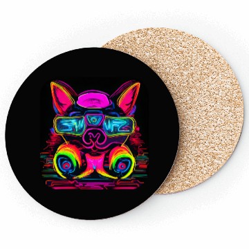 Discover Neon Style 80s Retro Party Color Glow Coasters