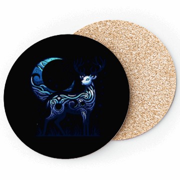 Discover Celestial Deer Under Starry Night Moon Coasters
