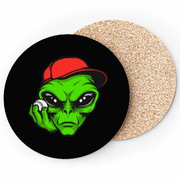 Discover Grey Alien Baseball Coasters