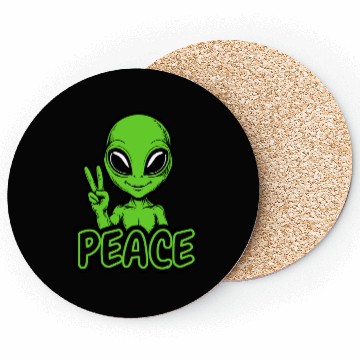 Discover Grey Alien Peace Coasters