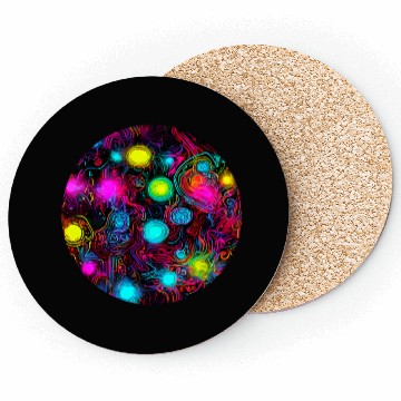 Discover Neon Vintage Glow UV Style Coasters