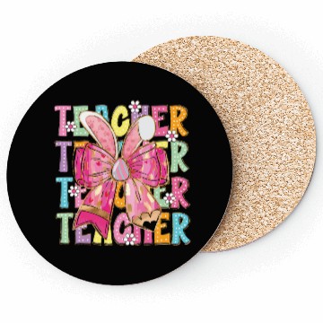 Discover Teacher Easter Bow Design Coasters