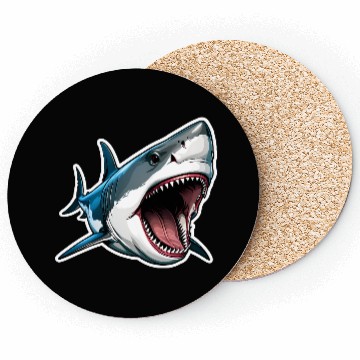 Discover Big White Shark Attack Coasters