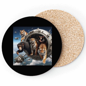 Discover Tigers and chimpanzees and bears spacecraft Coasters