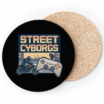 Discover Street Cyborgs - Retro Video Game Coasters