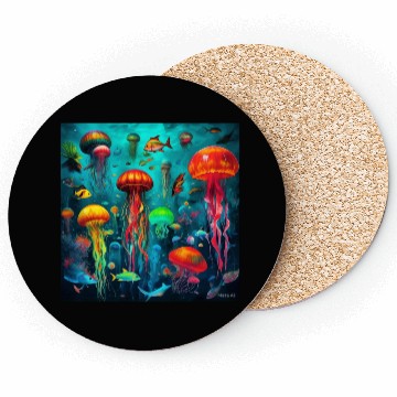 Discover Jellyfish atomic and neon. Coasters