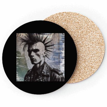 Discover punk on a grunge background Coasters