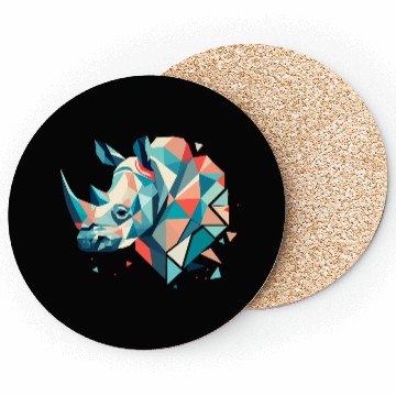 Discover Abstract Rhinoceros - Geometric Strength Coasters