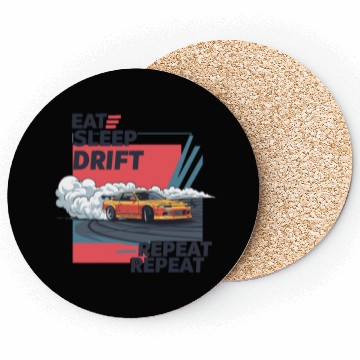 Discover Eat Sleep Drift Repeat Coasters – Neon JDM Car Raci