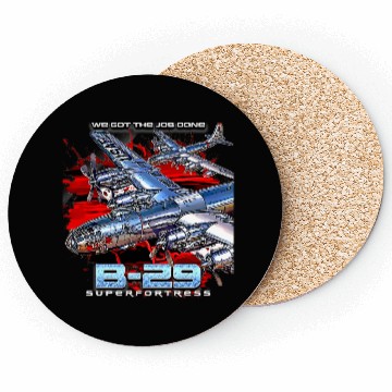 Discover B29 Superfortress War II-era Bomber Aircraft Coasters
