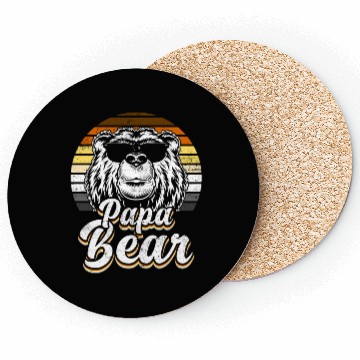 Discover Papa Bear Gay Pride Cool Bear Flag Retro Style Coasters