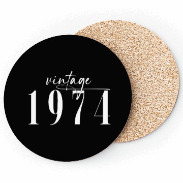 Discover Vintage 1974 Elegant Minimalist Birthday Coasters