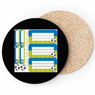 Discover DIY School Sticker Set - Soccer - Blue Green - 9 Coasters