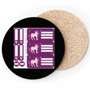 Discover DIY Sticker Set - Fantasy Unicorn Purple - 9 Coasters