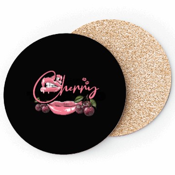 Discover TWISTED CHERRY - Lips Logo (light pink/black) Coasters