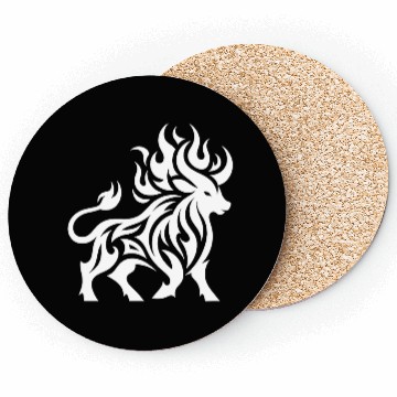 Discover Elegant Wild Burning Bull Tattoo Style Coasters