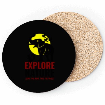 Discover Explore Nature Elephant Squirrel Art Coasters