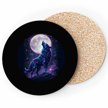 Discover Mystic Blue Wolf Coasters