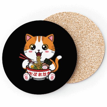 Discover Kawaii Ramen Cat Coasters