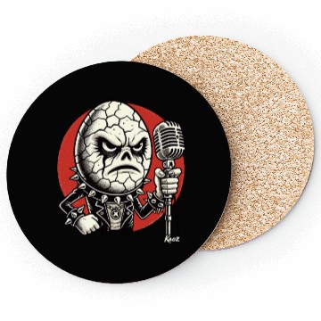 Discover Angry Punk rock music Egg with Mic Coasters