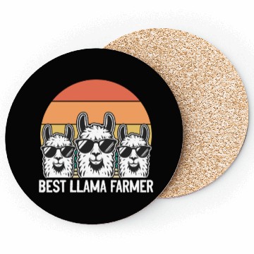 Discover Funny Alpaca Farmer - Best Llama Farmer Coasters